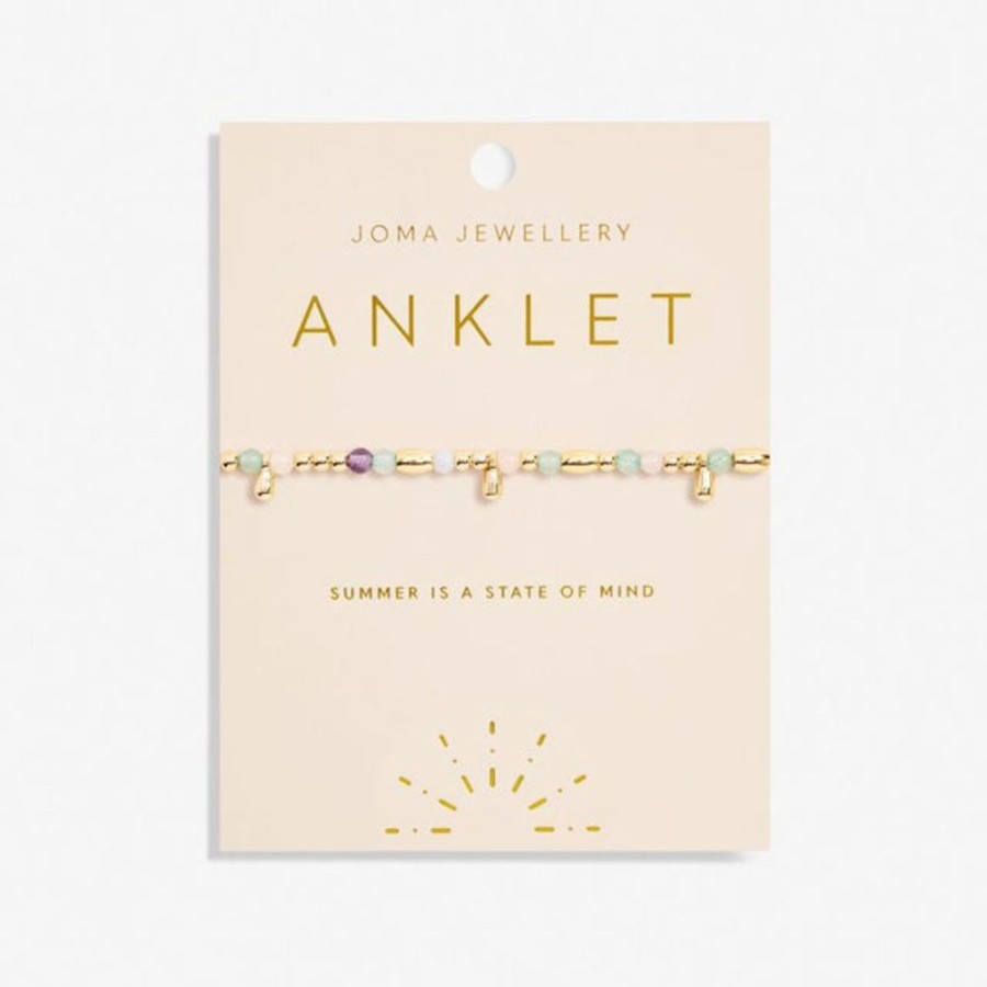 Jewellery & Accessories Joma Jewellery | Joma Jewellery Anklet - Gold Multistone