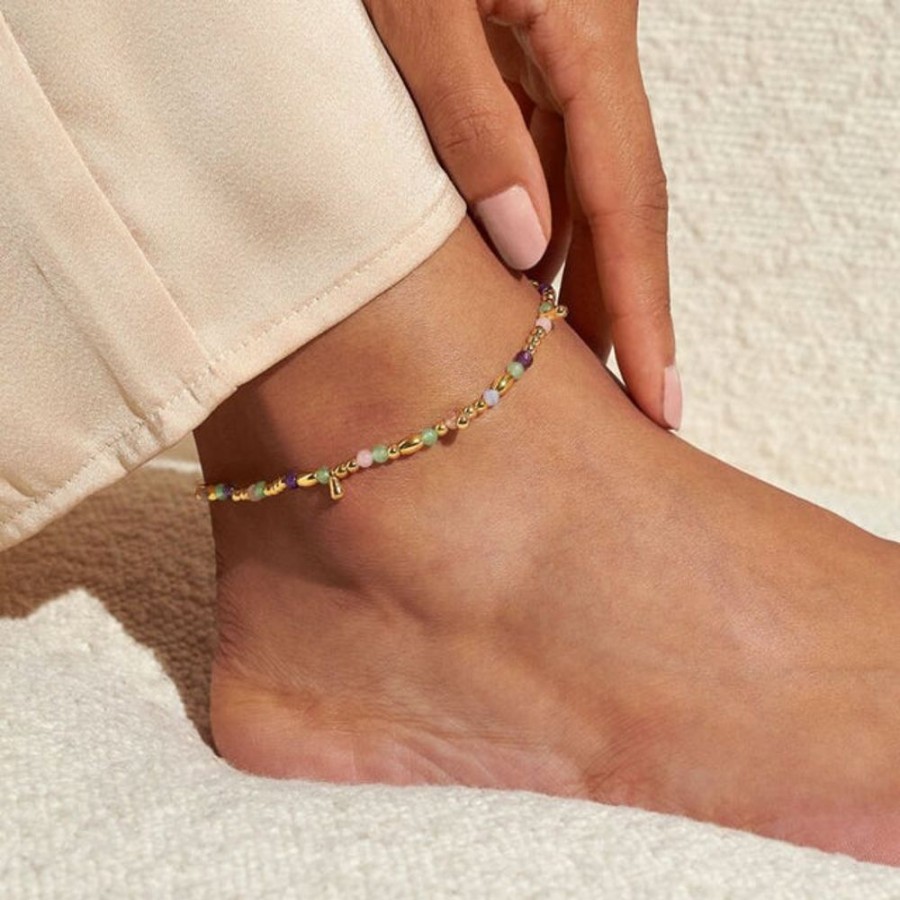 Jewellery & Accessories Joma Jewellery | Joma Jewellery Anklet - Gold Multistone