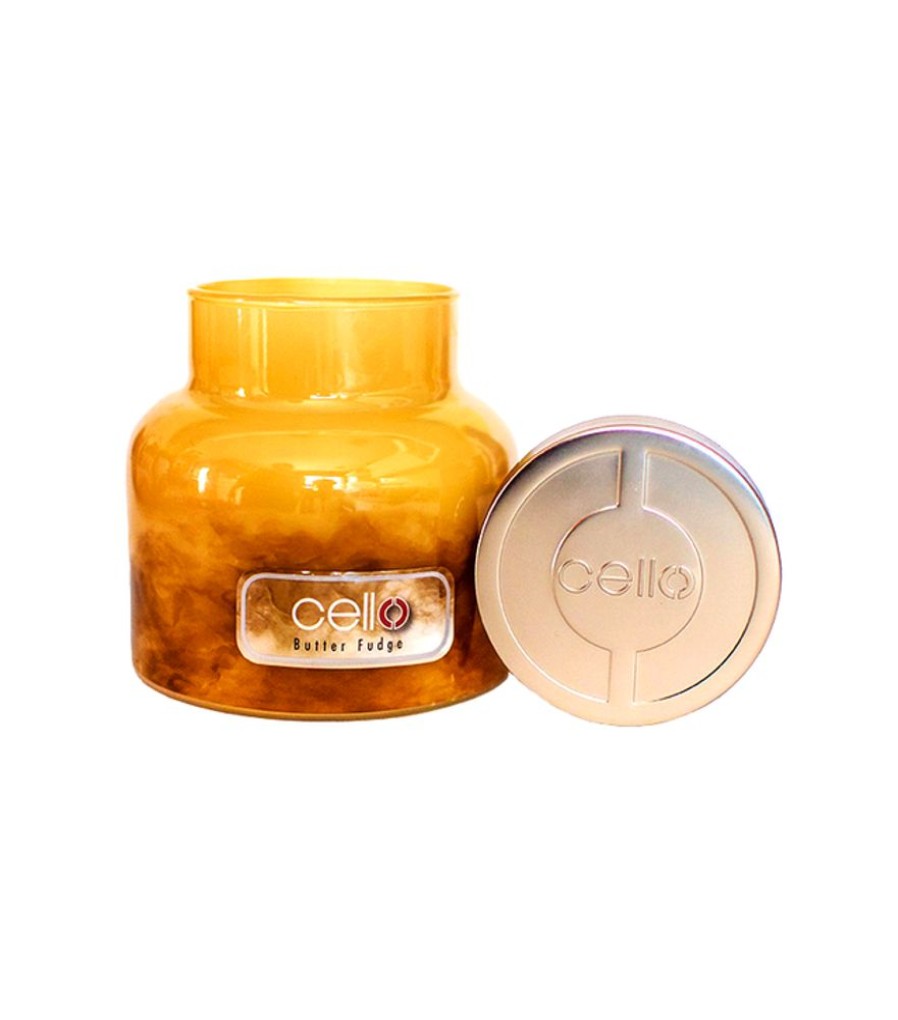 Home Fragrance Cello Large Candle Jars | Cello Fragrance Burst Jar Candle - Butter Fudge