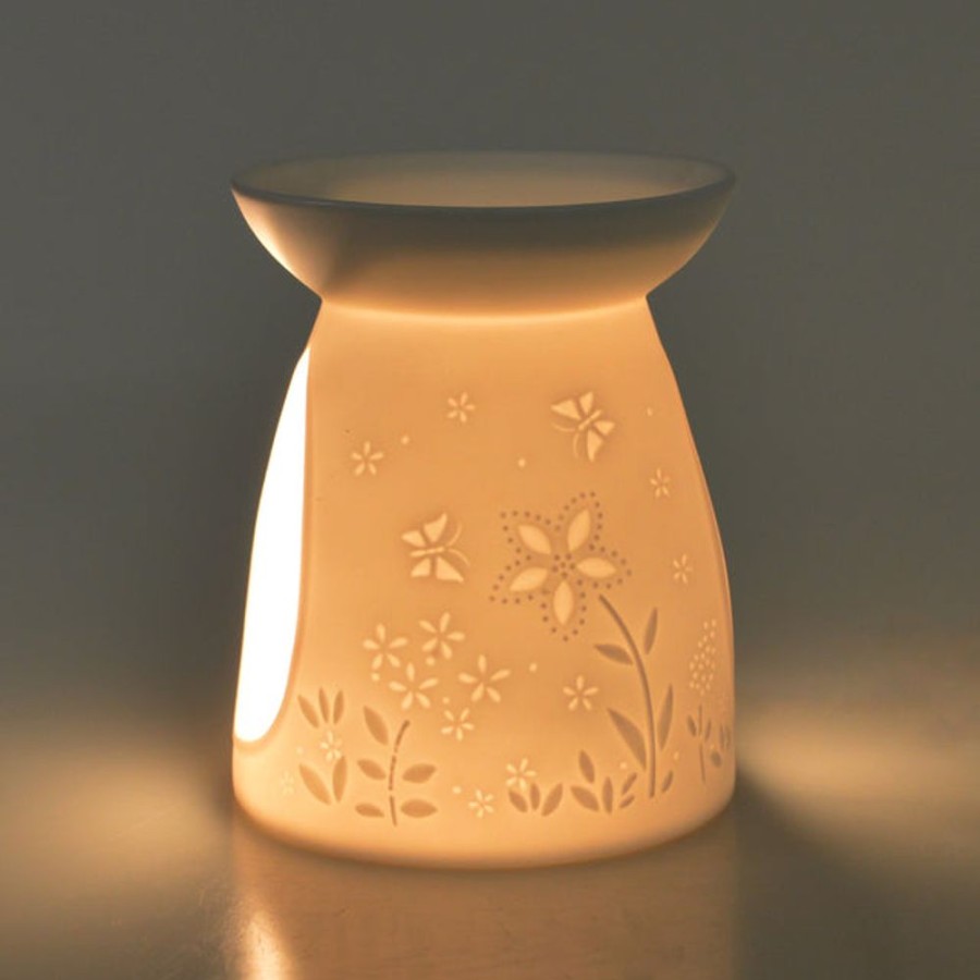 Home Fragrance Cello Tealight Wax Melt Burners | Cello Porcelain Tealight Burner - Flower