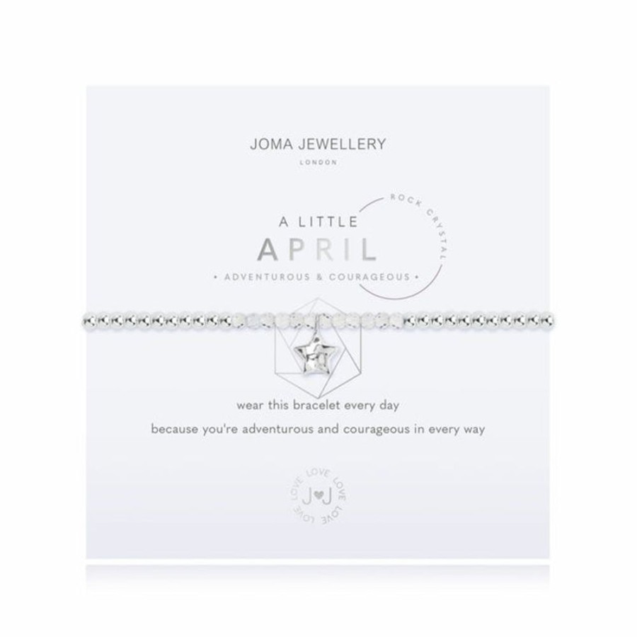 Jewellery & Accessories Joma Jewellery | Joma Jewellery Bracelet - A Little Birthstone April Rock Crystal