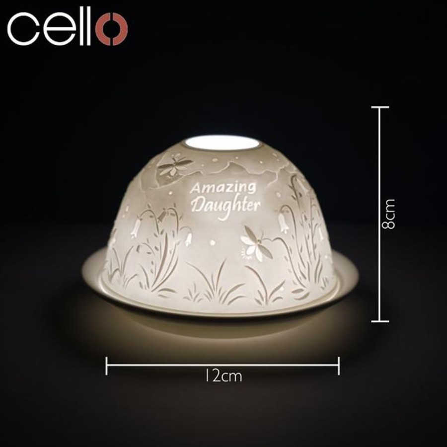 Home Fragrance Cello Tealight Domes | Cello Porcelain Tealight Holder Dome | Amazing Daughter