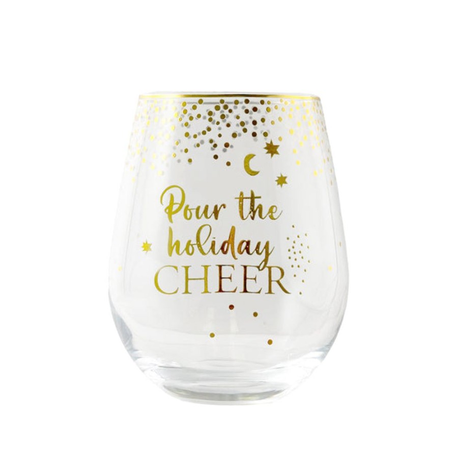 Homeware Splosh Glassware | Splosh Stemless Glass - Pour The Holiday Cheer