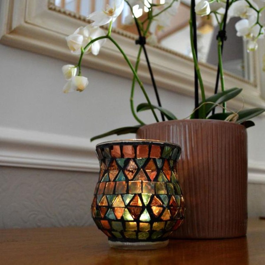 Home Fragrance Cello Tealight Holder | Cello Flared Tealight Holder - Golden Trellis