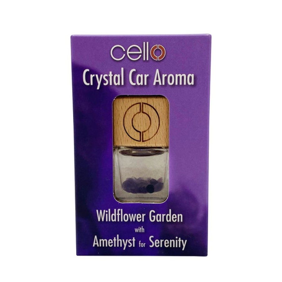 Home Fragrance Cello Perfume | Cello Crystal Car Aroma | Wildflower Garden | Amethyst