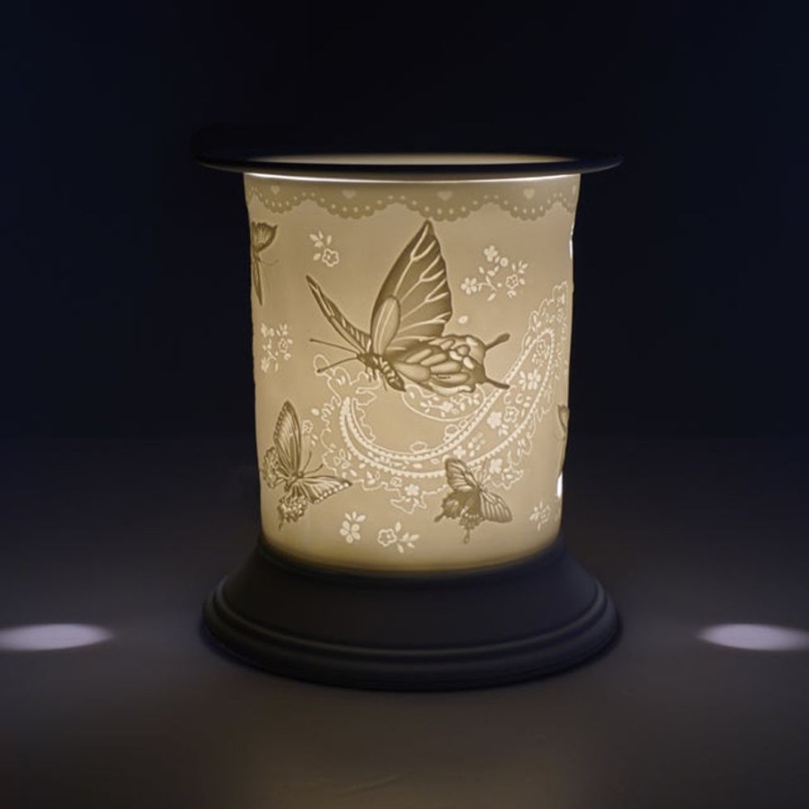 Home Fragrance Cello Electric Wax Melt Burners | Cello Porcelain Electric Wax Burner Straight - Silk Wings