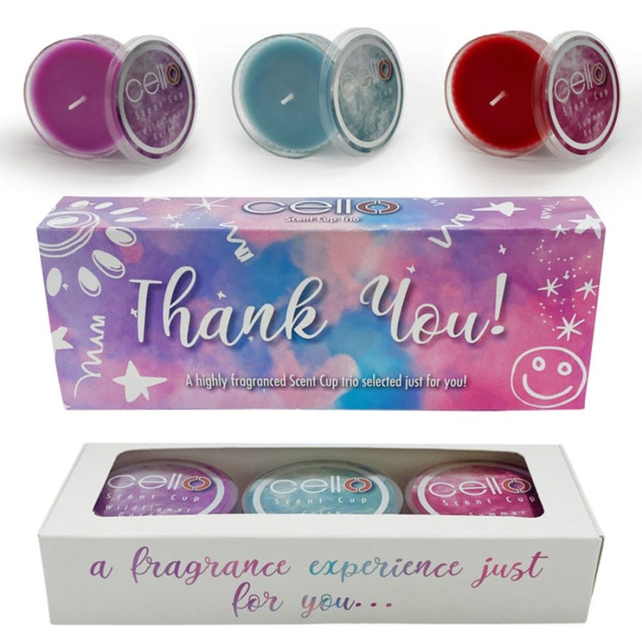 Home Fragrance Cello Scent Cups | Cello Scent Cup Trio - Thank You