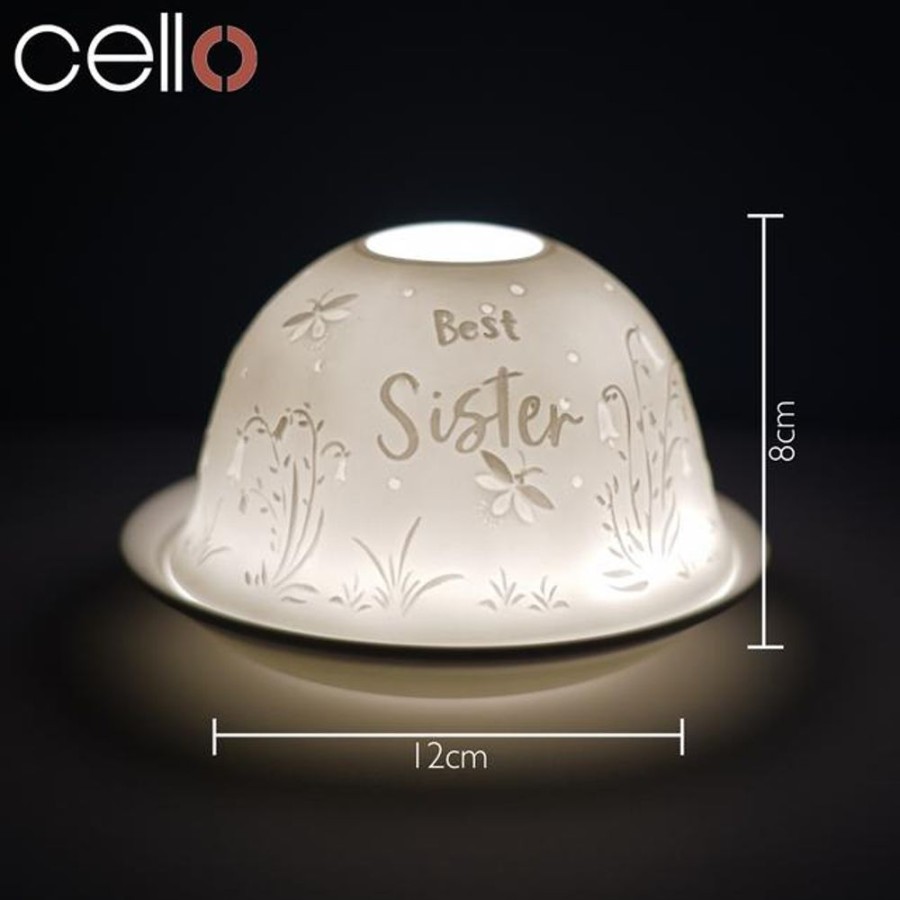 Home Fragrance Cello Tealight Domes | Cello Porcelain Tealight Dome - Best Sister