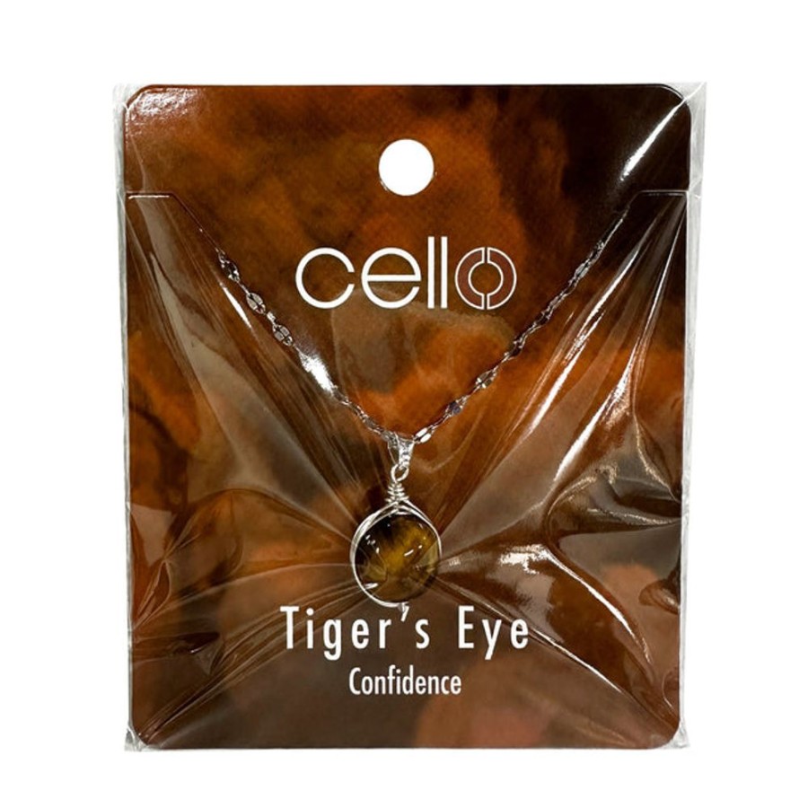 Jewellery & Accessories Cello | Cello Gemstone Jewellery Sphere Necklace - Tigers Eye