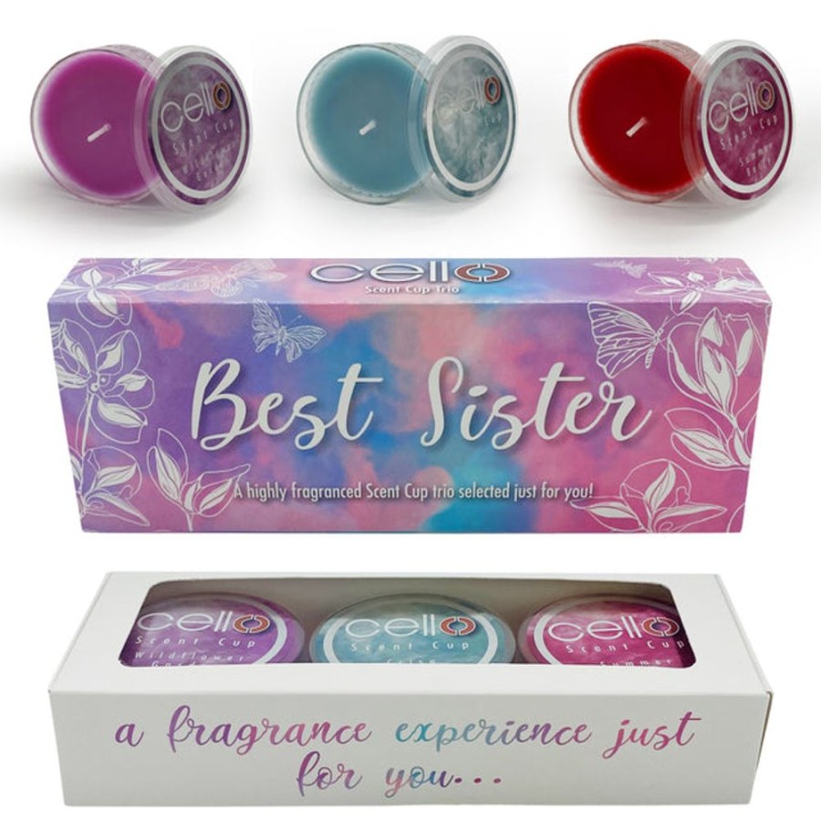 Home Fragrance Cello Scent Cups | Cello Scent Cup Trio - Best Sister