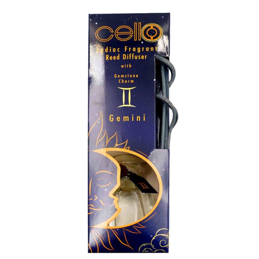 Home Fragrance Cello Reed Diffusers | Cello Zodiac Reed Diffuser - Gemini With Tigers Eye