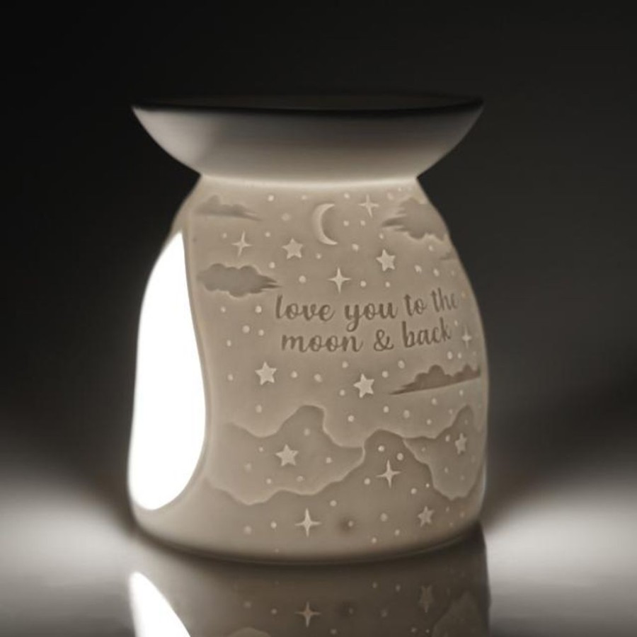 Home Fragrance Cello Tealight Wax Melt Burners | Cello Porcelain Tealight Burner - Moon & Back