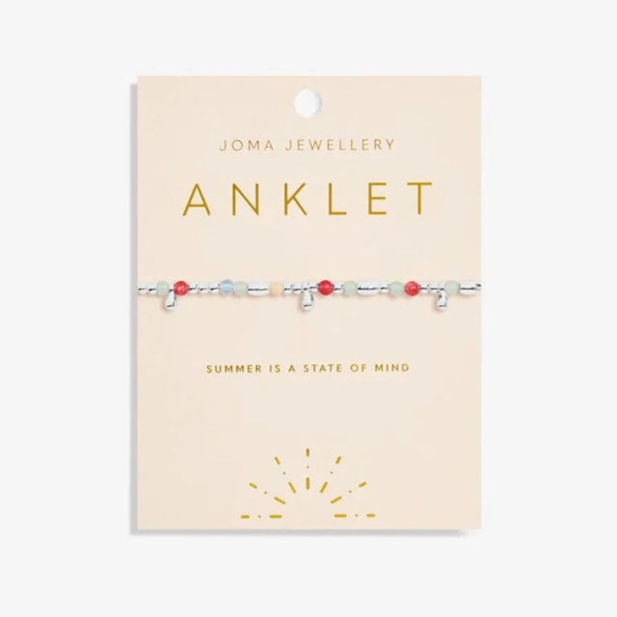 Jewellery & Accessories Joma Jewellery | Joma Jewellery Anklet - Silver Multistone