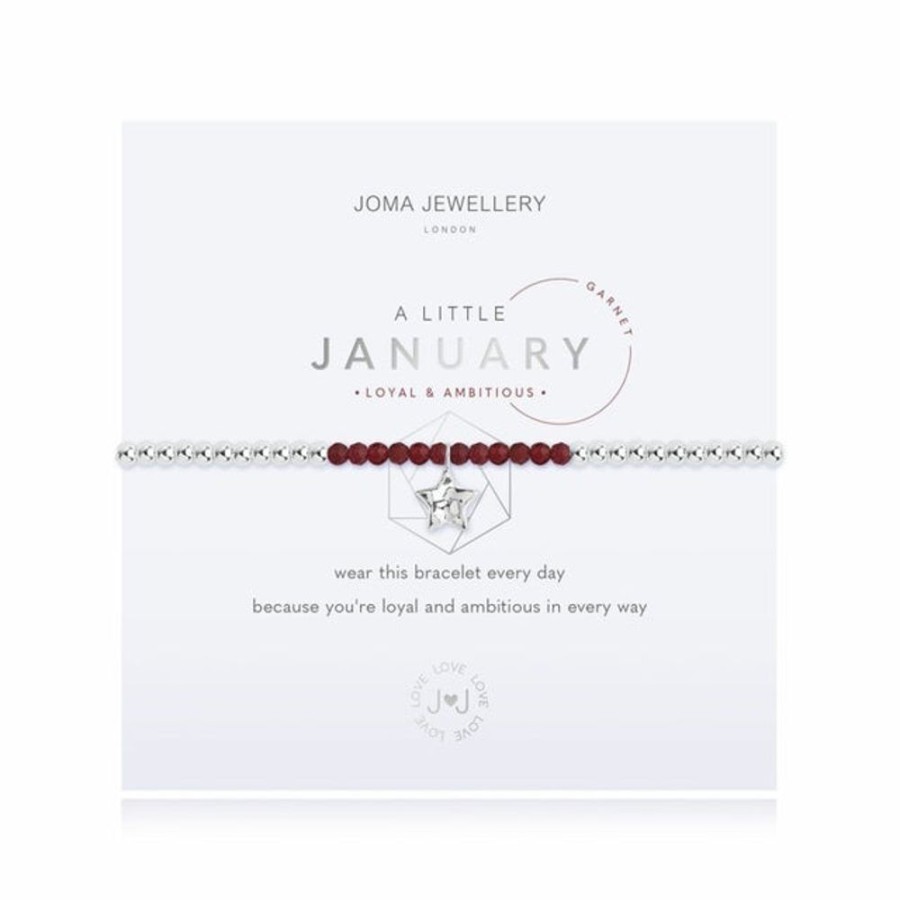 Jewellery & Accessories Joma Jewellery | Joma Jewellery Bracelet - A Little Birthstone January Garnet