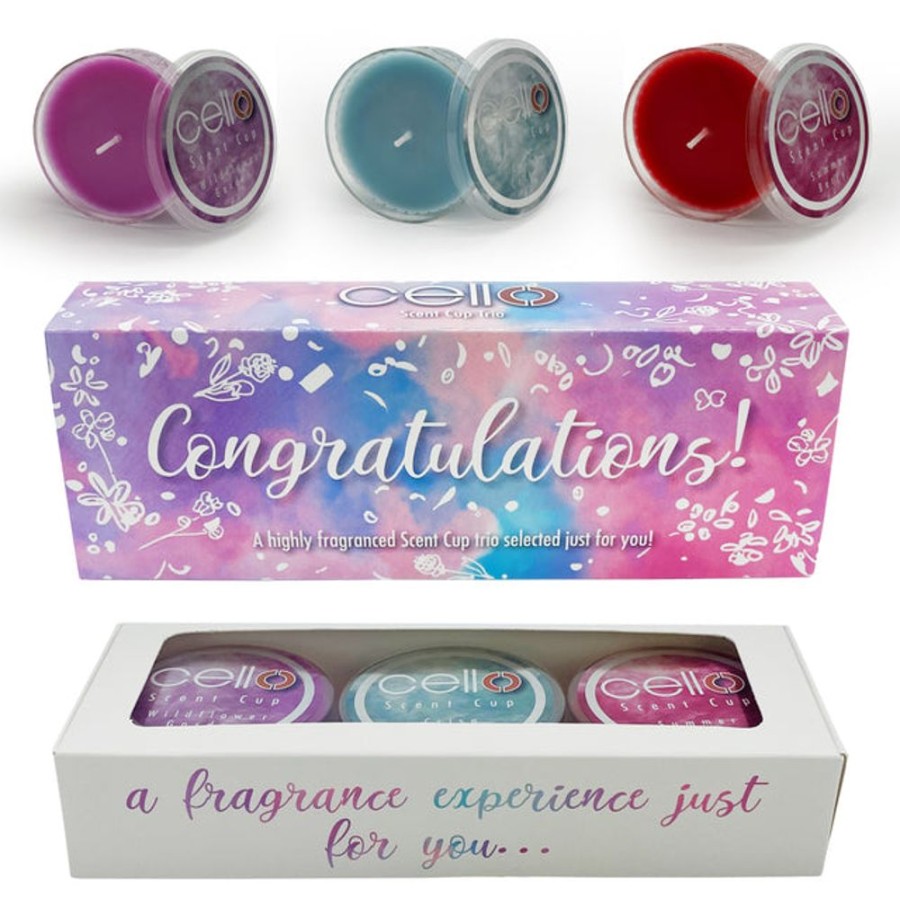 Home Fragrance Cello Scent Cups | Cello Scent Cup Trio - Congratulations