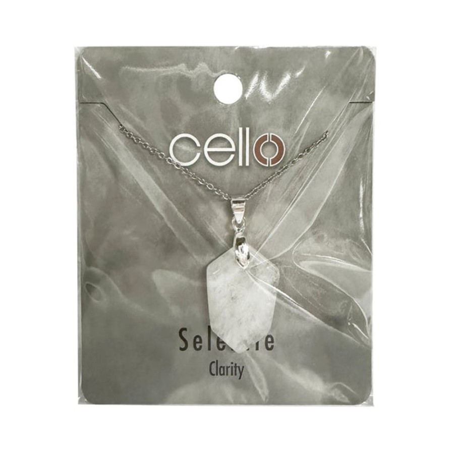 Jewellery & Accessories Cello | Cello Gemstone Jewellery Geometric Necklace - Selenite