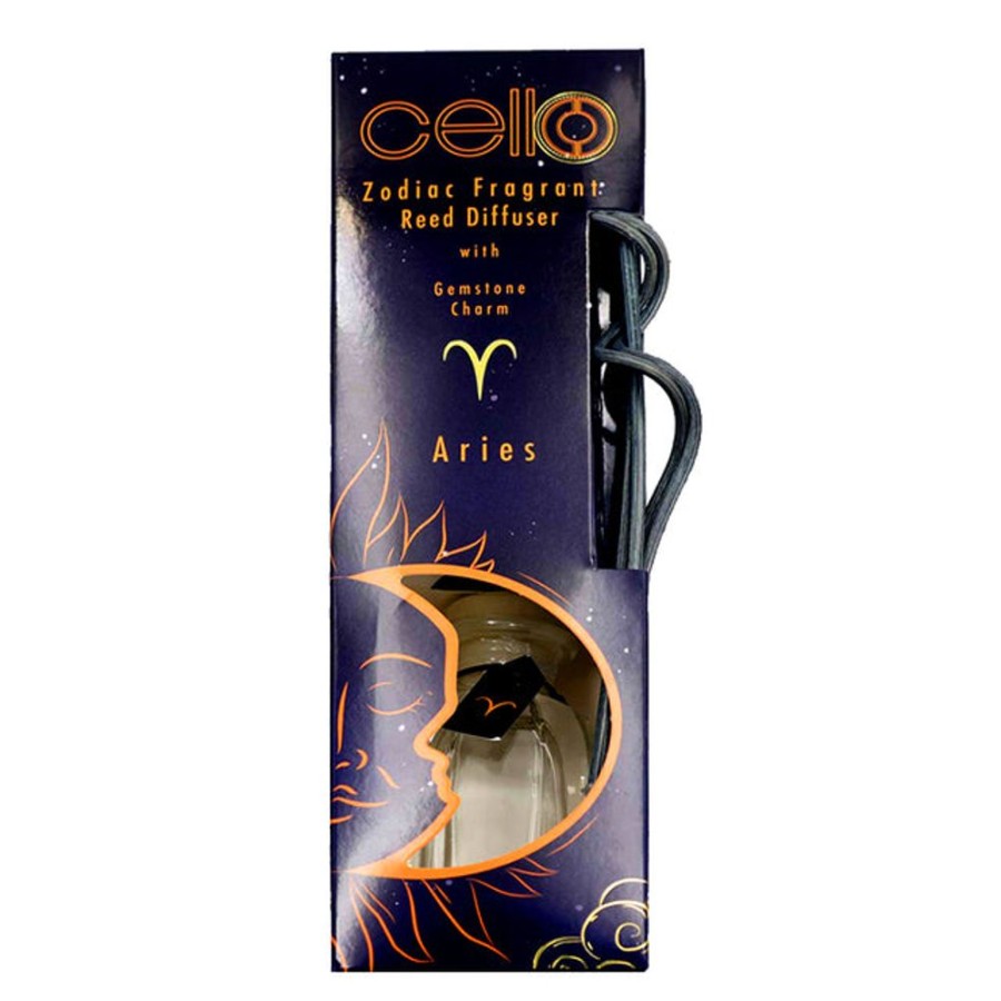 Home Fragrance Cello Reed Diffusers | Cello Zodiac Reed Diffuser - Aries With Red Jasper Gem