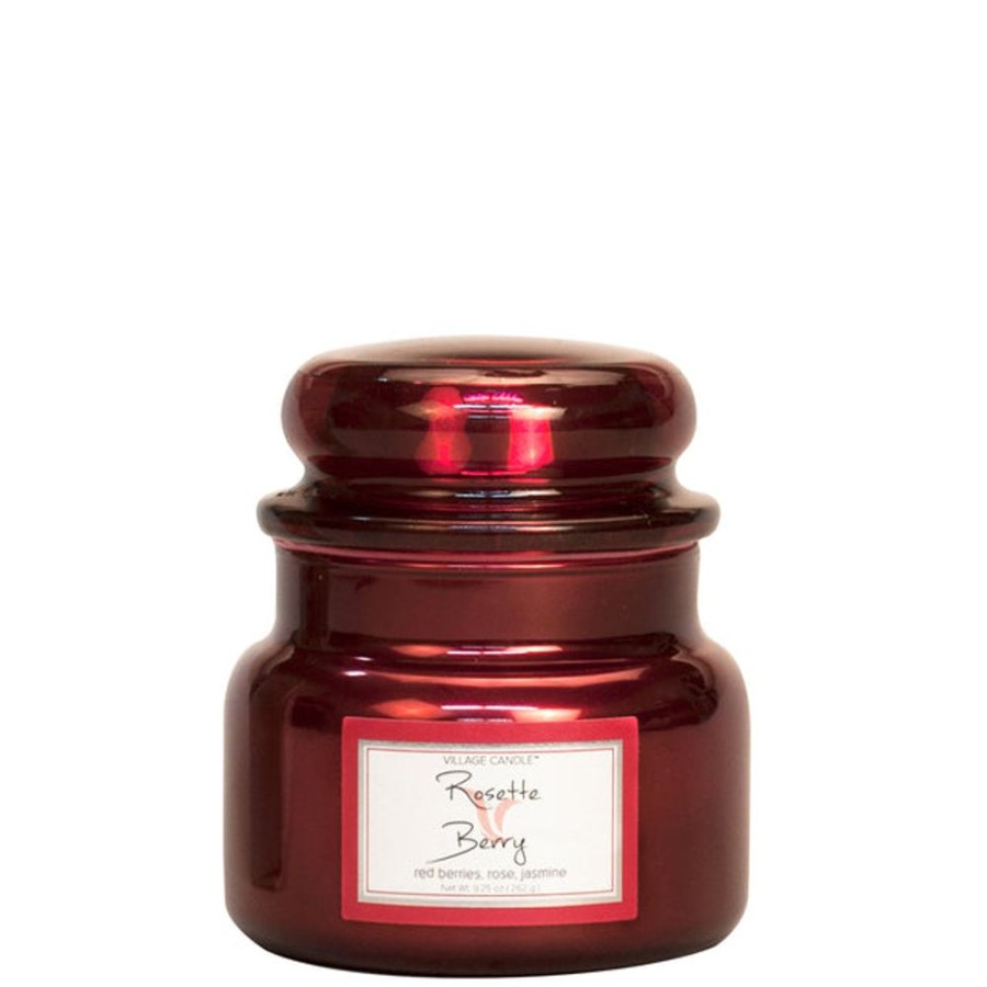 Home Fragrance Village Candle Small Candle Jars | Village Candle Metallic Small Jar - Rosette Berry