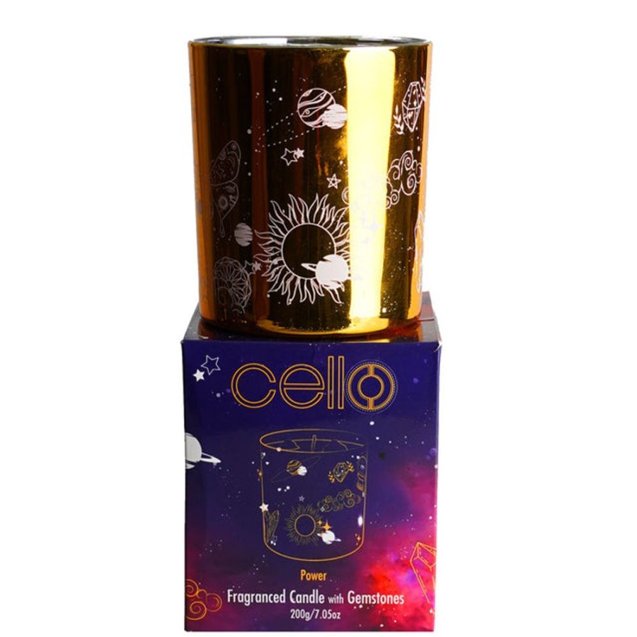 Homeware Cello Celestial Lamps | Power Gemstone Candle - Red Agate | Meditation Incense