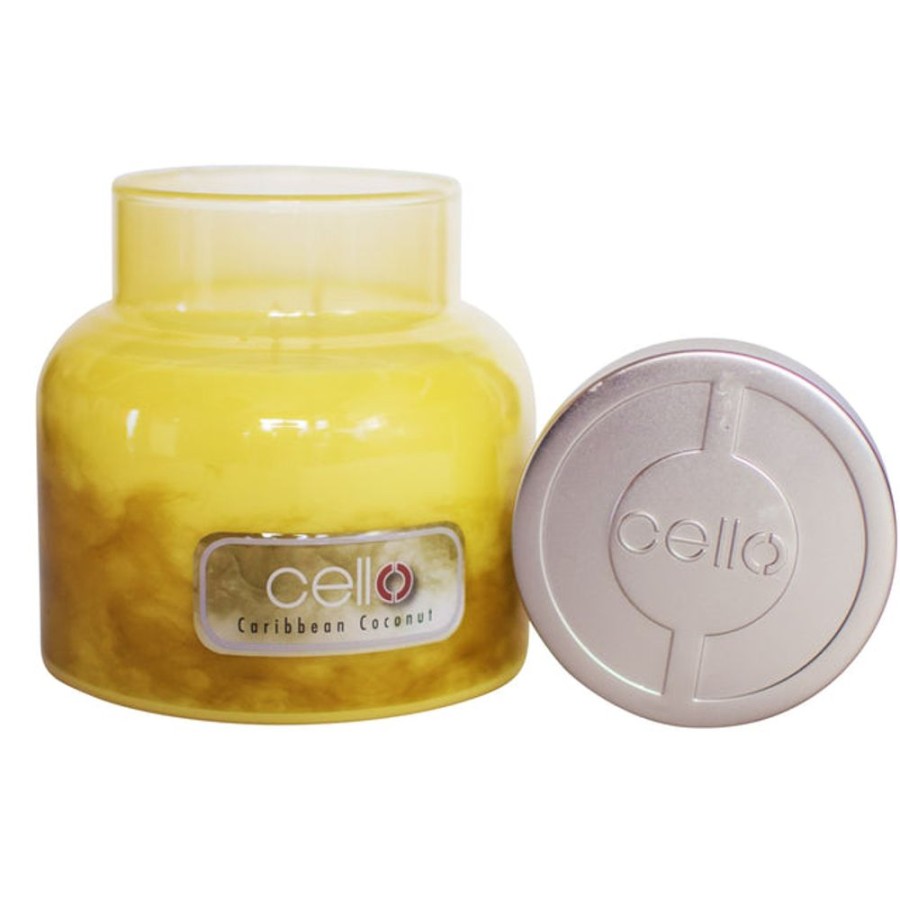 Home Fragrance Cello Large Candle Jars | Cello Fragrance Burst Jar Candle - Caribbean Coconut