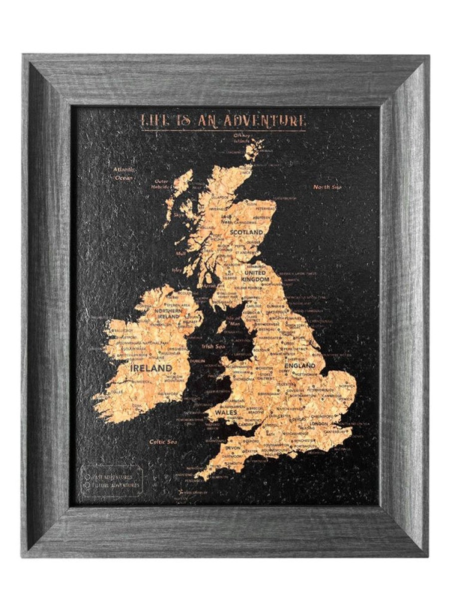 Homeware Splosh Travel Boards | Splosh Travel Map - Uk & Ireland Map - Desk - Black