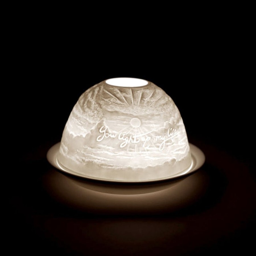 Home Fragrance Cello Tealight Domes | Cello Porcelain "You Light Up My Life" Tealight Dome