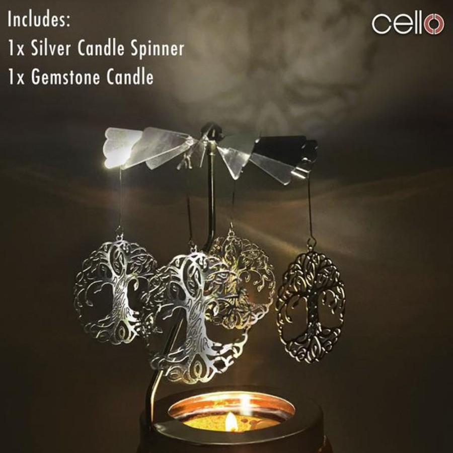 Home Fragrance Cello Gemstone Candles | Cello Gemstone Candle With Spinner - Tiger'S Eye