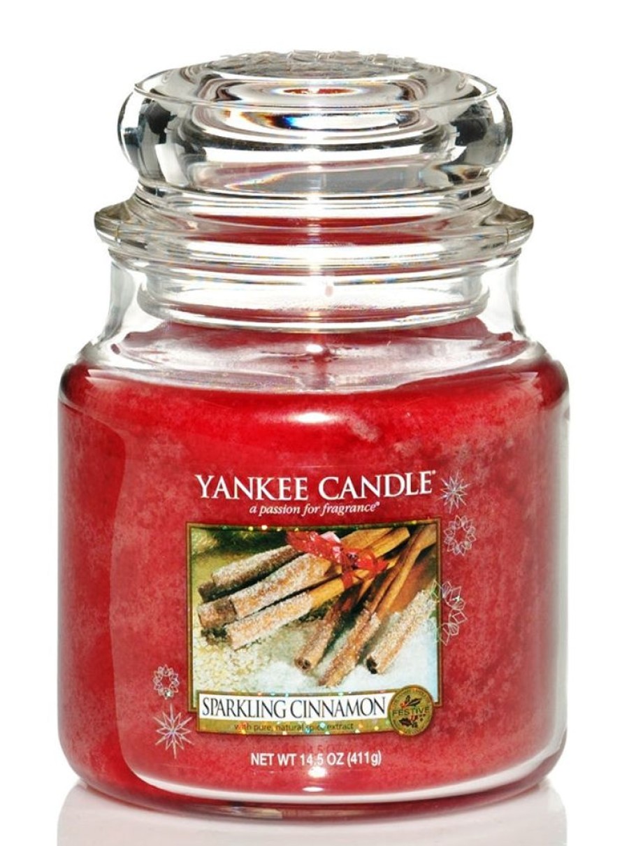 Home Fragrance Yankee Medium Candle Jars | Yankee Candle Sparkling Cinnamon Medium Jar