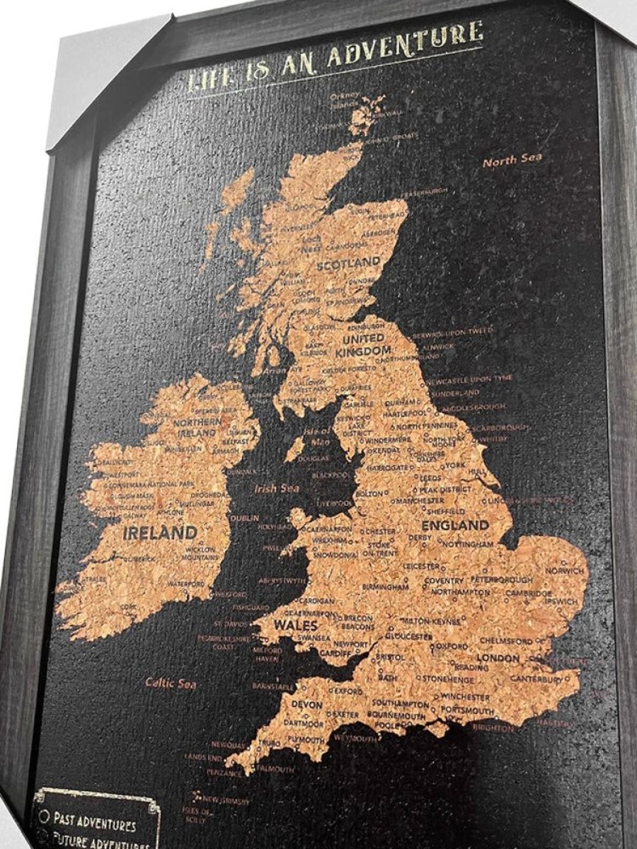 Homeware Splosh Travel Boards | Splosh Travel Map - Uk & Ireland Map - Small - Black