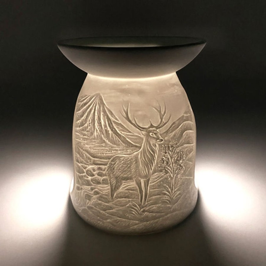 Home Fragrance Cello Tealight Wax Melt Burners | Cello Porcelain Tealight Burner - Mountain Stag