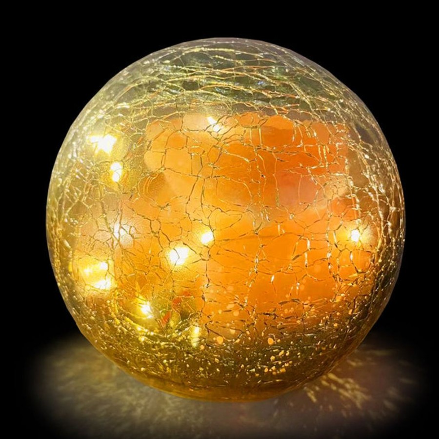 Homeware The Salt Of Life Himalayan Salt Lamps | The Salt Of Life - Crackle Ball - Golden