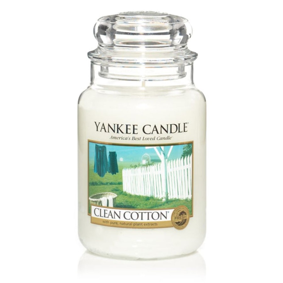 Home Fragrance Yankee Large Candle Jars | Yankee Candle Clean Cotton Large Jar