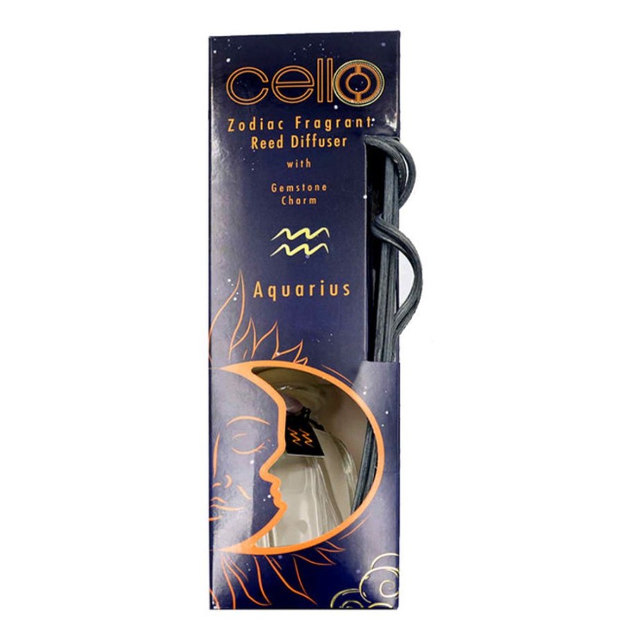 Home Fragrance Cello Reed Diffusers | Cello Zodiac Reed Diffuser - Aquarius With Amethyst Gem