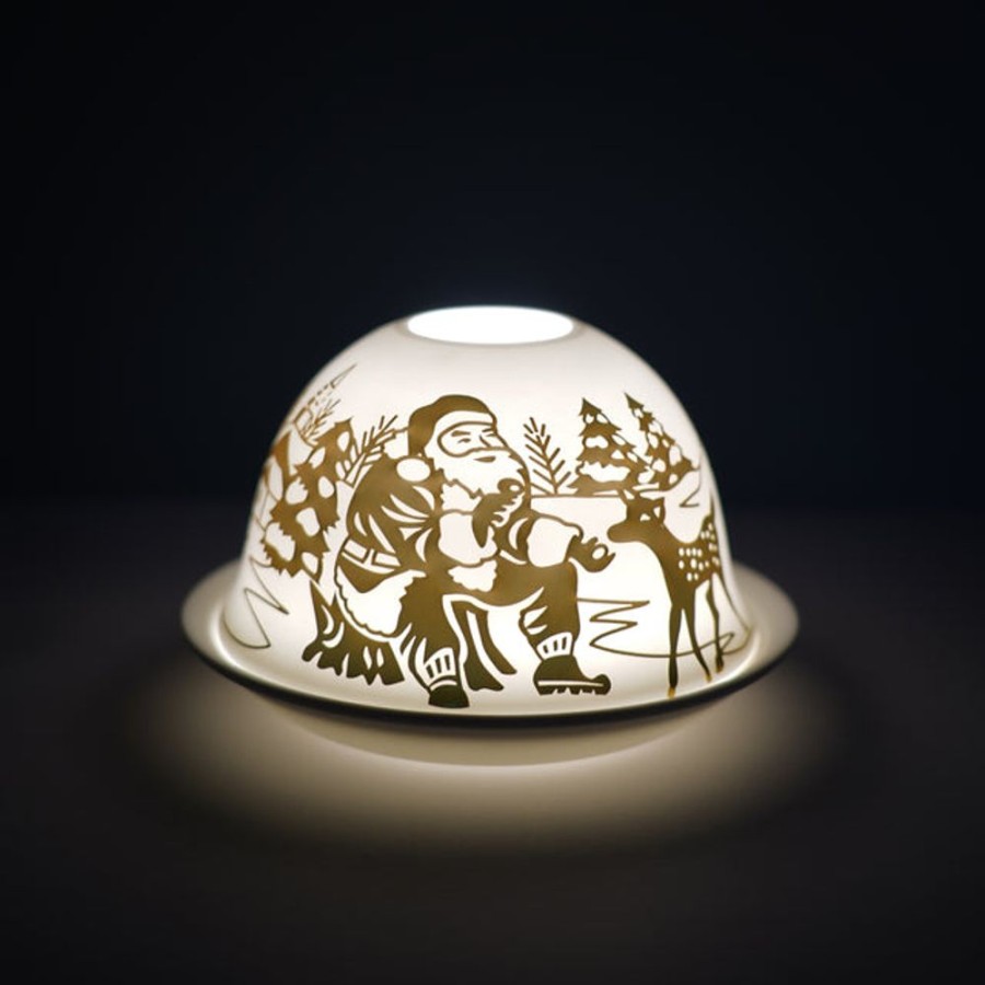 Home Fragrance Cello Tealight Domes | Cello Tealight Dome - Father Christmas Gold