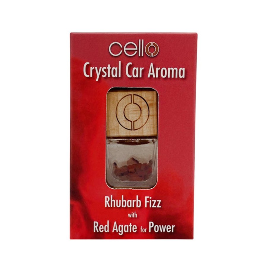 Home Fragrance Cello Perfume | Cello Crystal Car Aroma - Rhubard Fizz - Red Agate