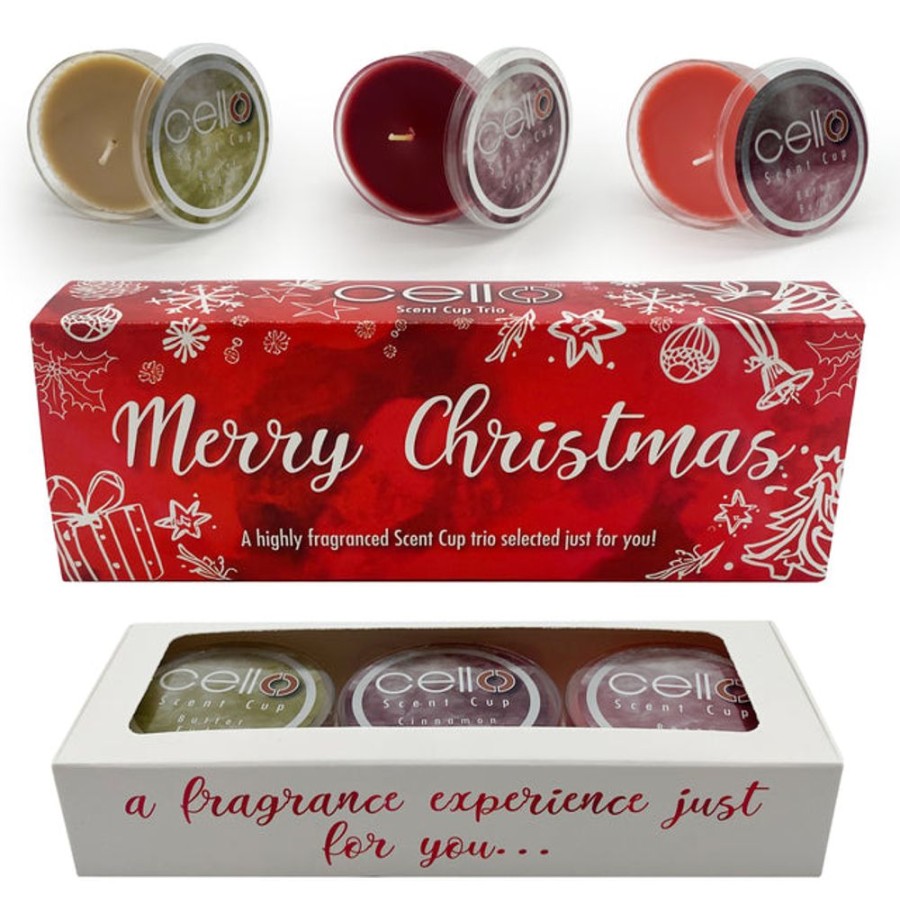 Home Fragrance Cello Scent Cups | Cello Scent Cup Trio - Merry Christmas