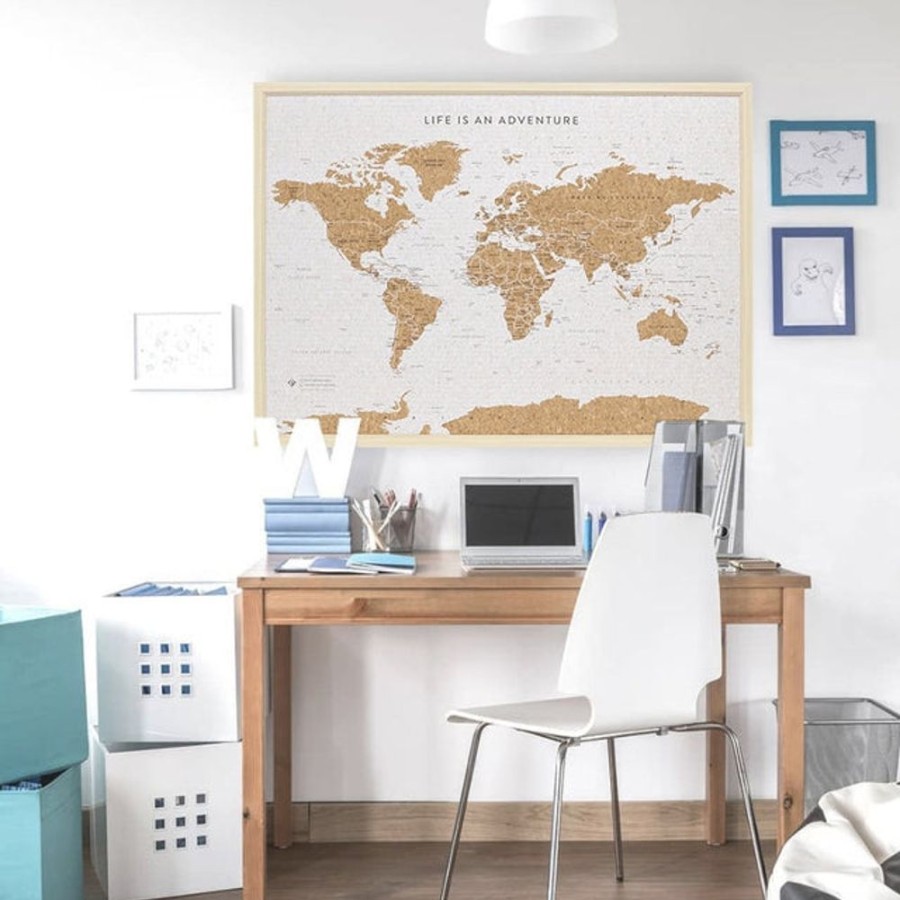 Homeware Splosh Travel Boards | Splosh Travel Map - World Map - Large - White