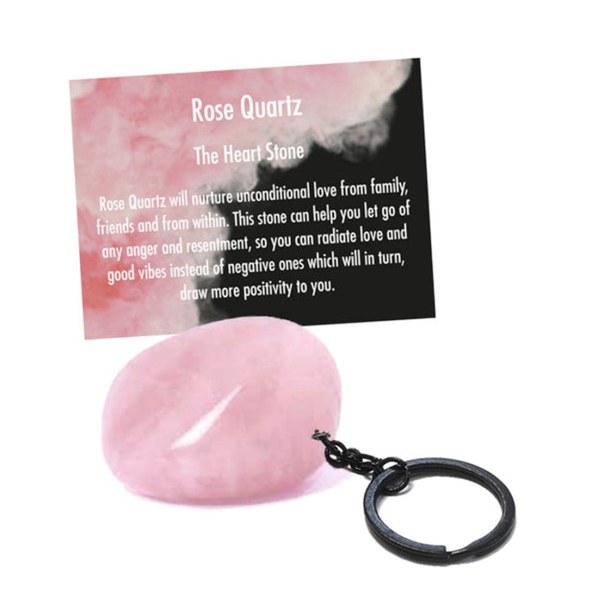 Jewellery & Accessories Cello | Cello Gemstone Keyrings - Rose Quartz