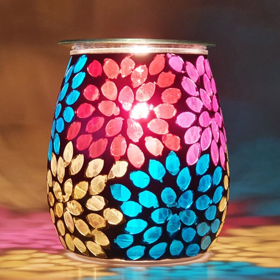 Home Fragrance Cello Electric Wax Melt Burners | Cello Electric Wax Burner Mosaic Glass - Fab Flower