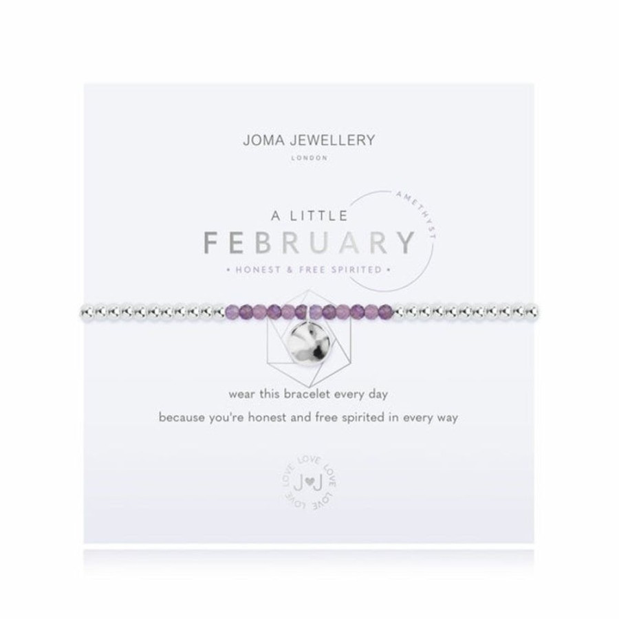 Jewellery & Accessories Joma Jewellery | Joma Jewellery Bracelet - A Little Birthstone February Amethyst