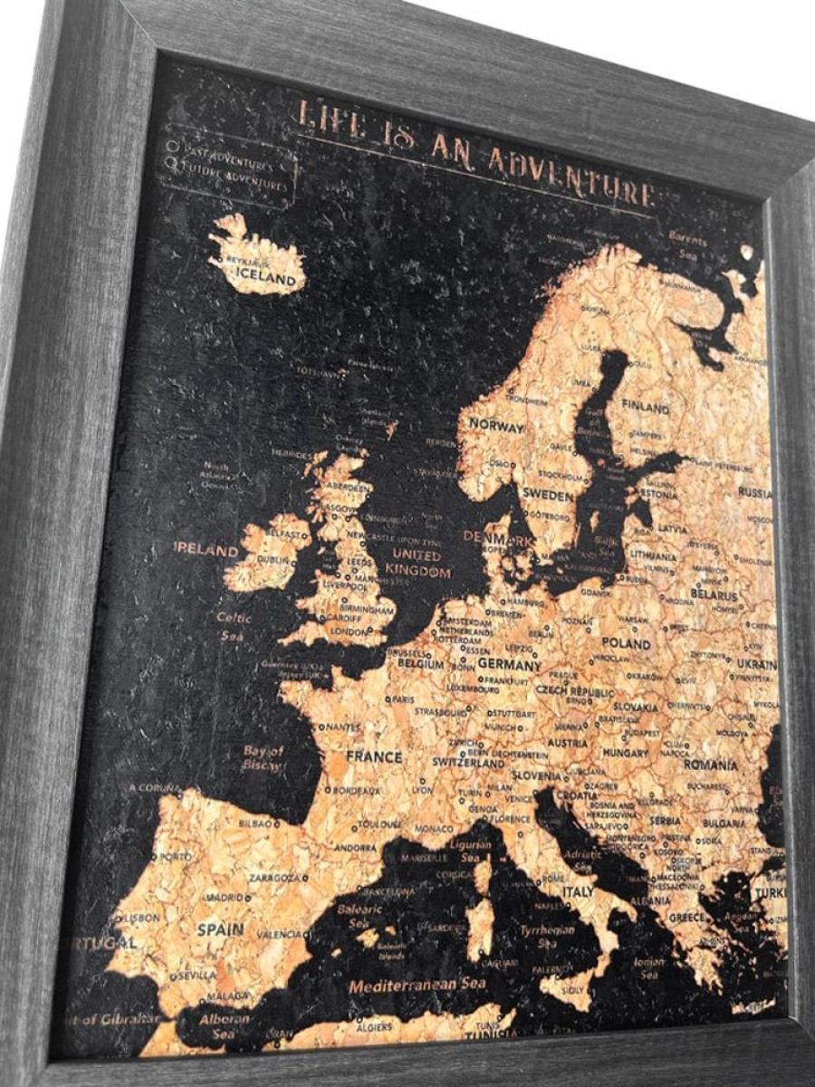 Homeware Splosh Travel Boards | Splosh Travel Map - Europe Map - Desk - Black