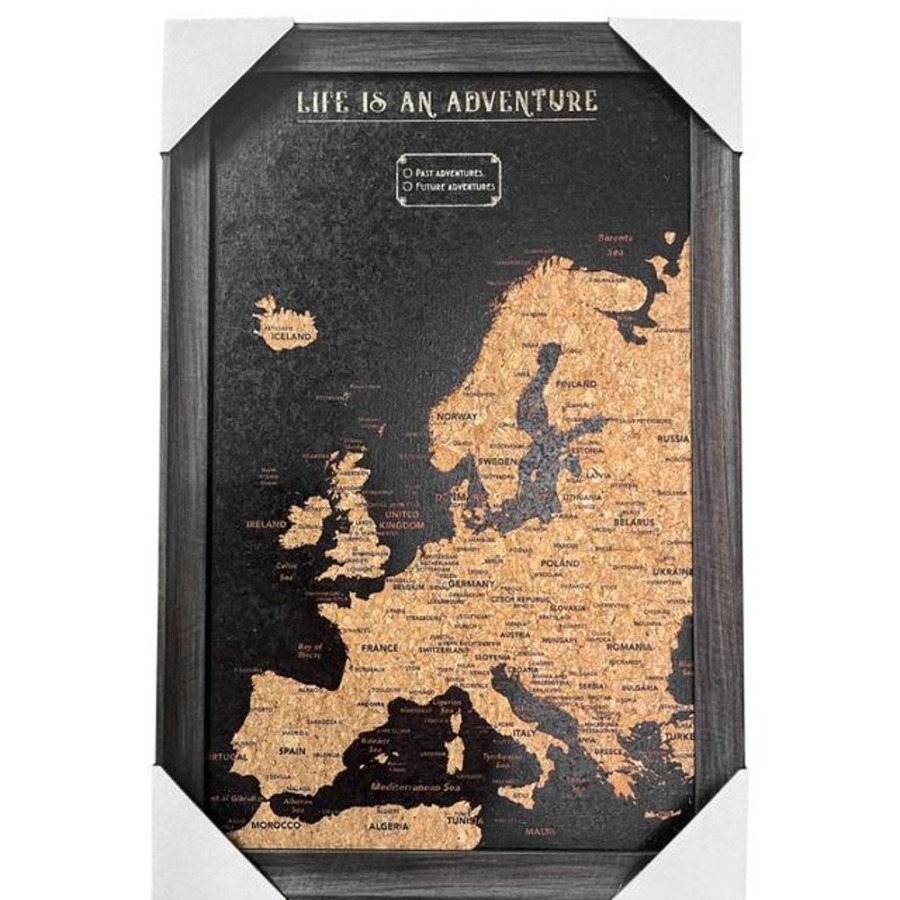 Homeware Splosh Travel Boards | Splosh Travel Map - Europe Map - Small - Black