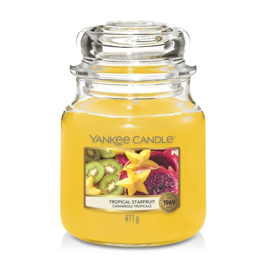 Home Fragrance Yankee Medium Candle Jars | Yankee Candle Medium Jar - Tropical Starfruit