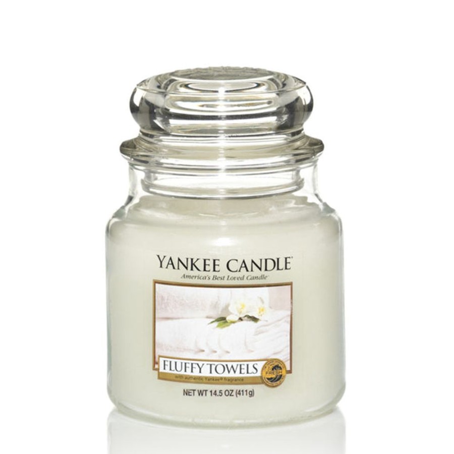 Home Fragrance Yankee Medium Candle Jars | Yankee Candle Fluffy Towels Medium Jar