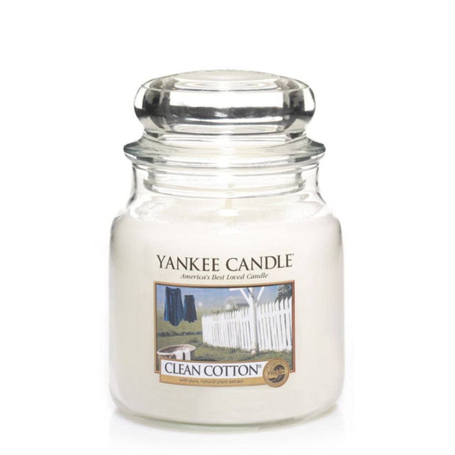 Home Fragrance Yankee Medium Candle Jars | Yankee Candle Clean Cotton Medium Jar