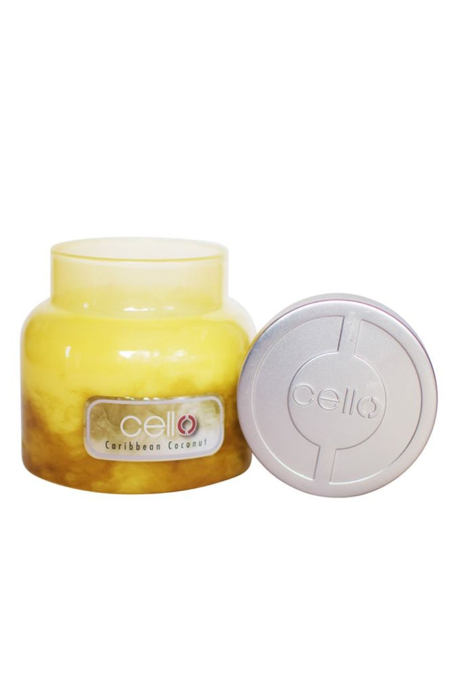 Home Fragrance Cello Medium Candle Jars | Cello Medium Fragrance Burst Jar - Caribbean Coconut