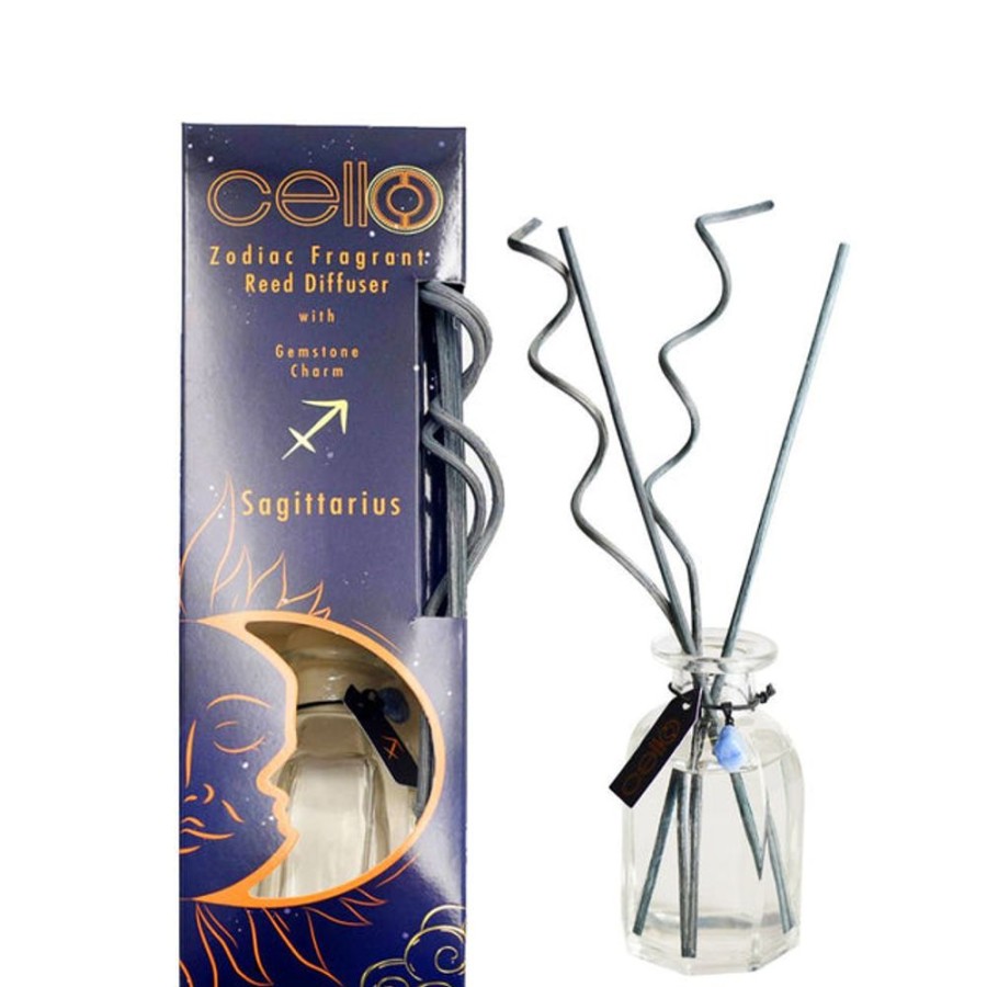 Home Fragrance Cello Reed Diffusers | Cello Zodiac Reed Diffuser - Sagittarius With Blue Sodalite