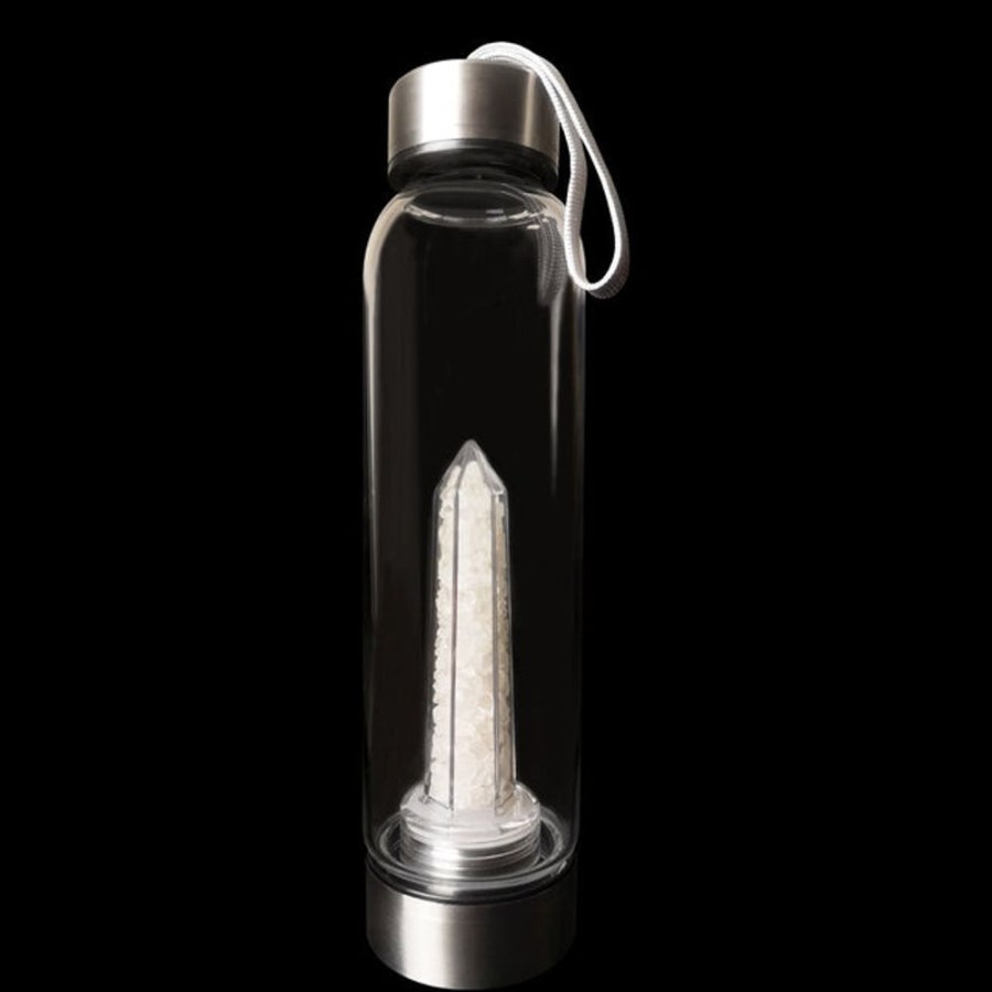 Homeware Cello Gemstone Drinking Flasks | Stainless Steel Crystal Drinking Flask - Quartz Chips