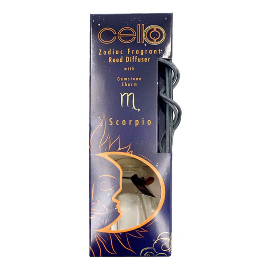 Home Fragrance Cello Reed Diffusers | Cello Zodiac Reed Diffuser - Scorpio With Citrine Gem