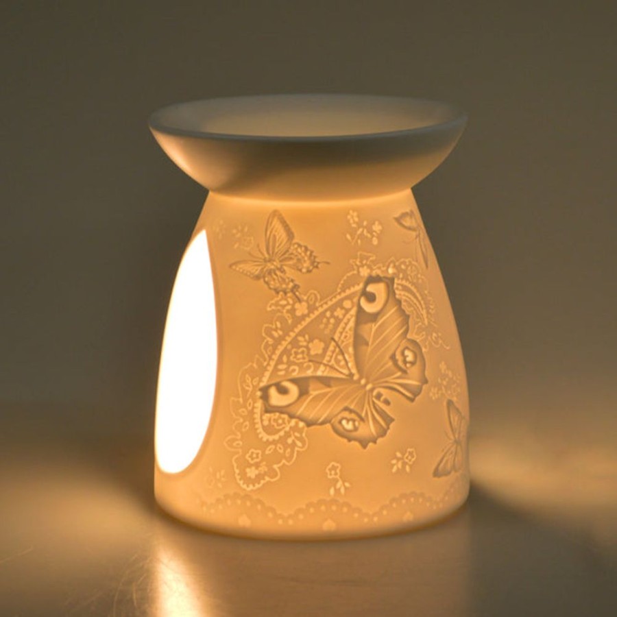 Home Fragrance Cello Tealight Wax Melt Burners | Cello Porcelain Tealight Burner - Silk Wings